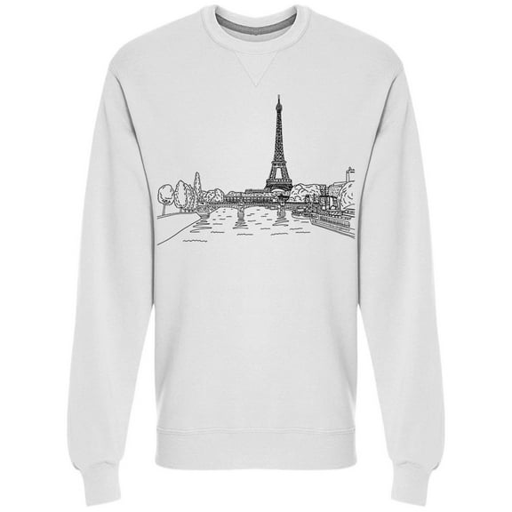 Eiffel Tower Lamdscape Sketch Sweatshirt Men -Image by Shutterstock, Male Large