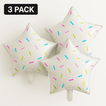 Sprinkle Star Foil Balloons 3 Pack Party Decor Balloons