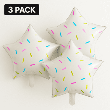 Sprinkle Star Foil Balloons 3 Pack Party Decor Balloons