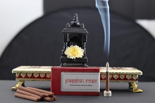 Swami BAMBOOLESS Incense Stick || PASSION ROSE Fragrance || Special Long Lasting Agarbatti for Puja, Havan, Rituals | 12 Packs
