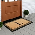 thumbnail image 6 of A1HC Black/Beige 18 in x 30 in Front Door Mat Coir PVC Classic Border Entryway Mat Heavy Duty Boot Scrapper Monogrammed Doormat, 6 of 7