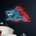 thumbnail image 2 of Handmadetneonsign Fire Shark Neon Sign, Burning Shark Neon Light, Flaming Shark Led Light Decor, 2 of 5