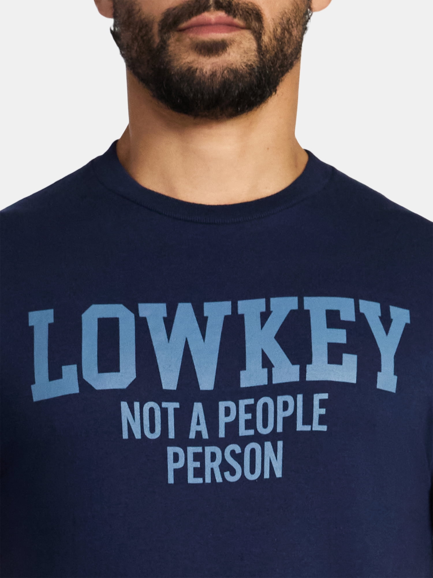 Humor Men's and Big Men's Lowkey Not a People Person Graphic Tee, Sizes S-3XL