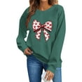thumbnail image 3 of Valentines Day Pullover Sweatshirts Women Cute Heart Graphic Valentine Sweater Tops Casual Funny Long Sleeve Shirts, M Green, 3 of 6