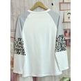 thumbnail image 4 of Snowman Pattern Crew Neck T-Shirt, Casual Long Sleeve Top For Spring & Fall, Women's Clothing, 4 of 5