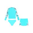 thumbnail image 4 of Doomiva Girls 3 Pcs Rash Guard Sets Athletic Swimsuits Beach Tankini Upf 50+ Swim Shirts Brief with Shorts Green 12, 4 of 5