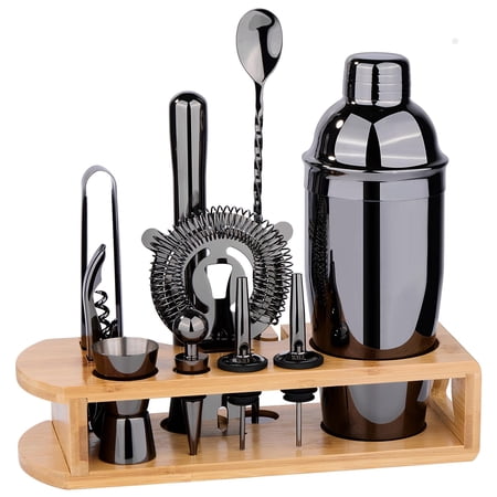 Cocktail Shaker Set Bartender Kit : 12-piece Bar Tool With Stand | All Practical Accessories For Drink Mixing Home Lounge & Party (titanium Grey)