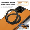 thumbnail image 4 of 3-in-1 [Magnetic+KickStand+Ring Holder] for iPhone 13 PU Leather Case, Compatible with MagSafe, Invisible 360° Rotatable Ring Stand Shockproof Protective Magnetic Cover,Orange, 4 of 6