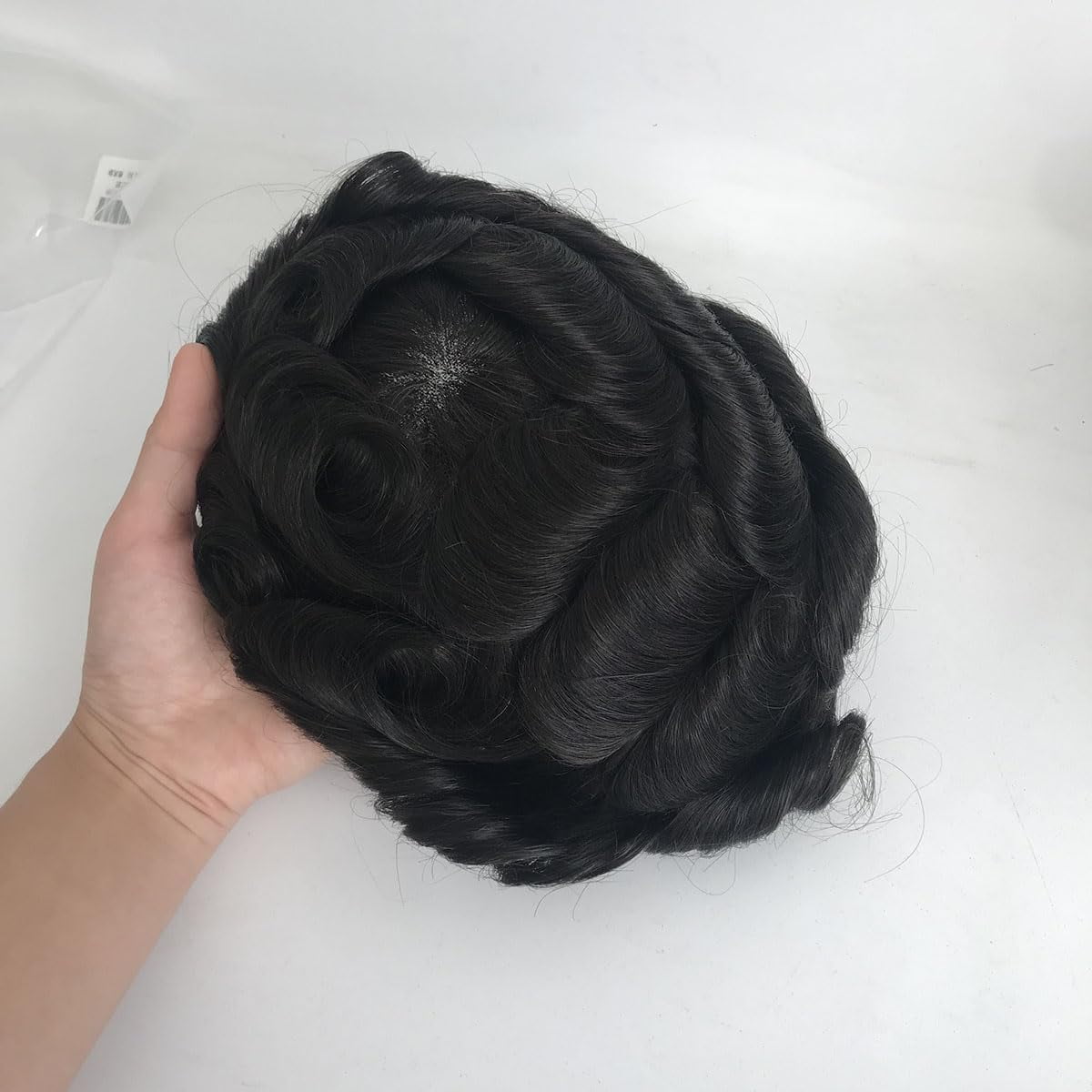 Duro Mono Base Men Toupee 100% Human Hair Hair Replacement System for Men Natural Black Wig Invisible Hairline