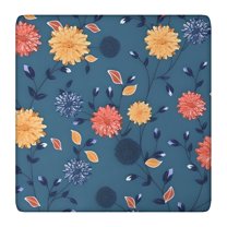 Pioneer Flower Floral Print Pattern Square Fitted Tablecloth with Elastic Edge,Square Table Cover,Washable Elastic Table Cover for Home Kitchen Party Decor 36"x36"