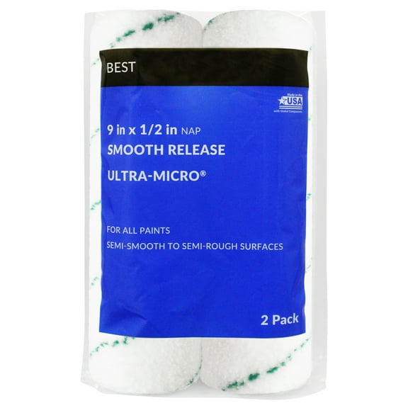BEST 9" x 1/2" Ultra Microfiber Roller Covers 2-Pack