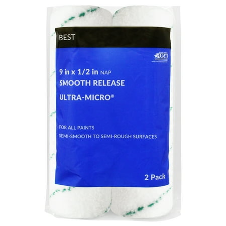 BEST 9" x 1/2" Ultra Microfiber Roller Covers 2-Pack
