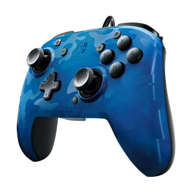 Pdp Nintendo Switch Faceoff Camo Wired Pro Controller Blue 500 119 Na D2 Walmart Com Walmart Com