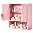 thumbnail image 4 of Ktaxon Fluted Bathroom Cabinet Wall Mount, Medicine Cabinet Storage Organizer with 2 Doors and Adjustable Shelves, Pink, 4 of 15