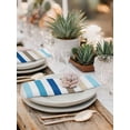 thumbnail image 5 of Blue Teal Brown Striped Cloth Napkins Set of 4 Reusable Dinner Napkins, Farmhouse Stripes Simple Art Cocktail Napkin Washable Table Napkins for Wedding/Holiday Party/Baby Shower 20"x20", 5 of 7