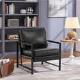 thumbnail image 2 of Yaheetech Set of 2 Upholstered Faux Leather Accent Chair,Black, 2 of 9