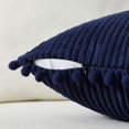 thumbnail image 2 of 16×16 Inch Corduroy Pom Pom Throw Pillow Cover 2-Pack Soft Cushion Cover for Home Sofa Bed Living Room Bedroom Apartment Decor, 2 of 11
