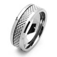 thumbnail image 2 of Men Women Tungsten Carbide Wedding Band Ring 8mm Comfort Fit Carbon Fiber Inlaid Pattern Tungsten Ring, 2 of 3