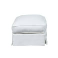 thumbnail image 4 of Sunset Trading Ariana Contemporary Fabric Slipcovered Ottoman in White, 4 of 5
