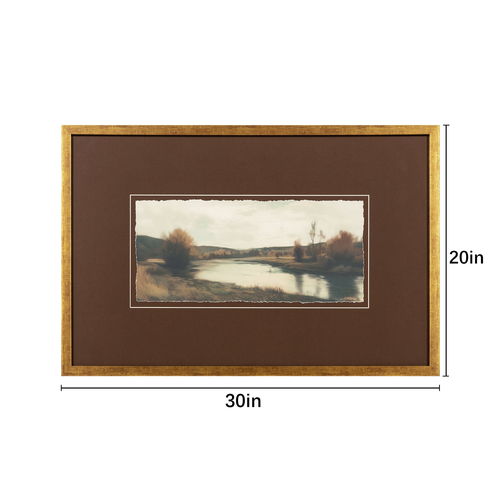 My Texas House By the River Painting 30x20 Framed Wall Art
