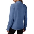 thumbnail image 4 of Garbnen S-5XL Women Rash Guard Long Sleeve Zip Front Women Sun Protection Shirt Summer Athletic Sports Going Out Top Women with Thumb Holes Blue S, 4 of 7