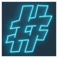 thumbnail image 1 of Letrero De Neón Con Hashtag, Ideal Para Decoración Oficinas Y Estudios, Brillo Ajustable, 38cm, 1 of 3