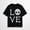 Black-5, variant on Womens Love Skull T Shirt Funny Skeleton Bones Halloween Party Graphic Tee