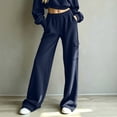 thumbnail image 5 of ByworldtasicNo Boundaries Women's Vertical Rib Knit Cargo Sweatpants, High Waist Wide Leg Casual Joggers with Side Pocket, 5 of 8