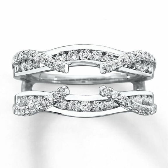 2Ct Round Cut Lab Created Diamond Women Enhancer Wrap Guard Ring 14K White Gold Plated