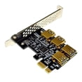 thumbnail image 2 of ziyahi PCI-E Expansion Card PCI-E Riser Board 4 Ports USB Adapter Card 1 to 4 Riser Card Set, 6pin Expansion Cable 4 large 4PIN, 2 of 6