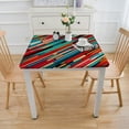 thumbnail image 3 of nygtbtfer Decorative Rectangle Table Cloth , Traditional Blankets Colorful Stripes Polyester Tablecloth Kitchen Table Cover for Dining BBQ Picnic Coffee Table Elastic Edge, 3 of 7