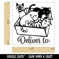 thumbnail image 2 of Box of Cats Kittens Deliver To Self-Inking Rubber Stamp Ink Stamper - Yellow Ink - Small 1 Inch, 2 of 7