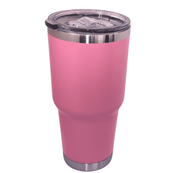 LEMENS 30 oz. Double Walled Stainless Steel Vacuum Insulated Travel Coffee and Cold Drink Cup/Mug/Tumbler Great Gift Idea. (Pink)