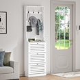 thumbnail image 4 of Giluta Shoe Cabinet with Coat Rack, Tall White Shoe Cabinet for Entryway Slim, 3 Narrow Wood Shoe Storage Cabinet, Large Shoe Rack Organizer Cabinet for Hallway, 4 of 7