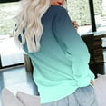 thumbnail image 4 of Long Sleeve Tee Shirts for Women Gradient Printed Loose T-shirt Fall Blouse,Mint Green,L, 4 of 6