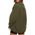thumbnail image 4 of Edvintorg Womens Oversized Sweatshirt Plus Size Long Sleeve Casual Pullover Sweatshirts with Pocket Women Clothes Army Green, 4 of 8