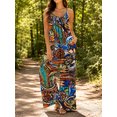 thumbnail image 5 of Women'S Summer Spaghetti Strap Jumpsuits Vibrant Bohemian Loose Baggy Fit Wide Leg Rompers Casual Wear, 5 of 7