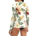 thumbnail image 5 of joogoo Womens UPF 50+ Sun Shirts Christmas Poinsettia Flower Long Sleeve UV Protection Rash Guard Tops S, 5 of 7