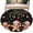Black, variant on Round Area Rugs Collection 8 Ft, Gingerbread Christmas Non-Slip Residential Carpet, Xmas Balls Branches Navy Blue Indoor Crawling Mats Runner Rugs for Living Room/Dining Room/Bedroom