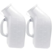 Urinals for Men Portable Urinal 1200ml/34 Ounce for Hospital Camping Car Travel Home 2 Pack (White)