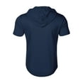 thumbnail image 5 of MIXUE Shirts For Men Summer Solid Color Hooded Drawstring Short Sleeve Pockets Sweatshirt Breathable Lightweight Pullover Tops T Shirts Daily-Wear,Blue,L, 5 of 5