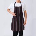 thumbnail image 1 of 1pc Adjustable Adult Apron Striped Restaurant Chef Apron Outdoor Camping Picnic Kitchen Cook Aprons, 1 of 7