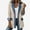 Beige, variant on Women's Jacket Denim Patchwork Knit Blazer Notched Lapel Contrast Long Sleeve One Button Loose Casual Fashion Dark Blue Size 2XL