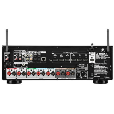Denon - AVR-S760H (75W X 7) 7.2-Ch. with HEOS and Dolby Atmos 8K Ultra HD HDR Compatible AV Home Theater Receiver with Alexa - Black