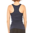 thumbnail image 3 of Lightweight Cotton Scooped Neckline Stretchy Racerback Ribbed Tank top for Women (Navy, 1X), 3 of 3