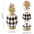 thumbnail image 2 of 8.3 Inch Pineapple Decor Statue, Resin Black and White Checkered Pineapple Decorations Figurine, Modern Sculptures Home Decor for Table Shelf Desk Mantel Office Kitchen, 2 of 8