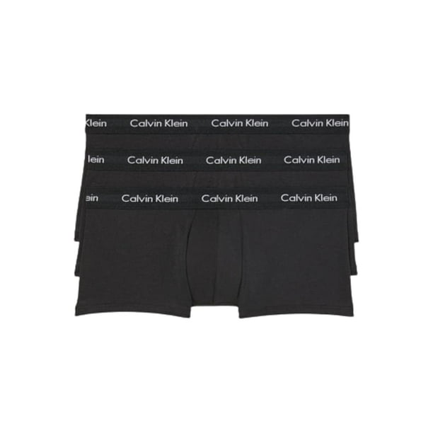 Calvin Klein Men 3 Pack Cotton Stretch Wicking Low Rise Trunk NB2614 Black  