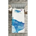 thumbnail image 3 of Ambesonne King Quilted Bedspread Set 2 Pcs, Watercolor Abstract Words, Twin Size, Blue and Purple, 3 of 3