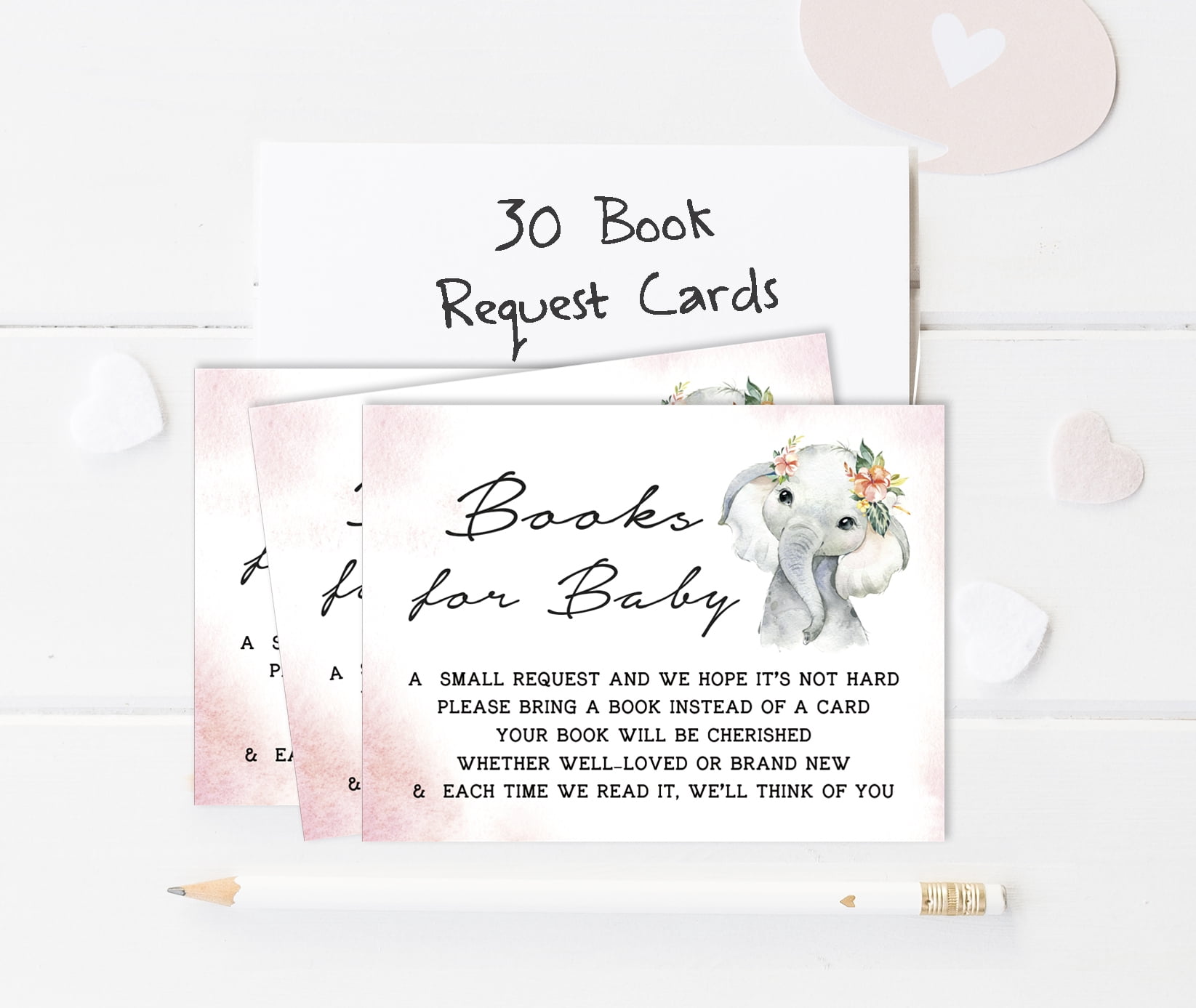 Inkdotpot 30Baby Elephant Girl Jungle Animals Baby Shower Book Request Cards Bring A Book Instead Of A Card Baby Shower Invitations Inserts Games