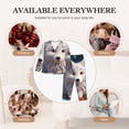 thumbnail image 7 of Honeii White Wolf With Flowers print Women's Pajama Sets Long Sleeve Button Down Sleepwear Nightwear Soft Pjs Lounge Sets-X-Large, 7 of 7